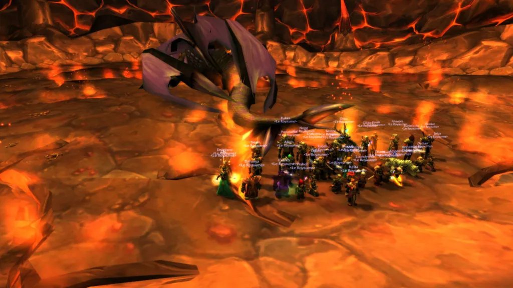 La guilde devant Onyxia vaincue