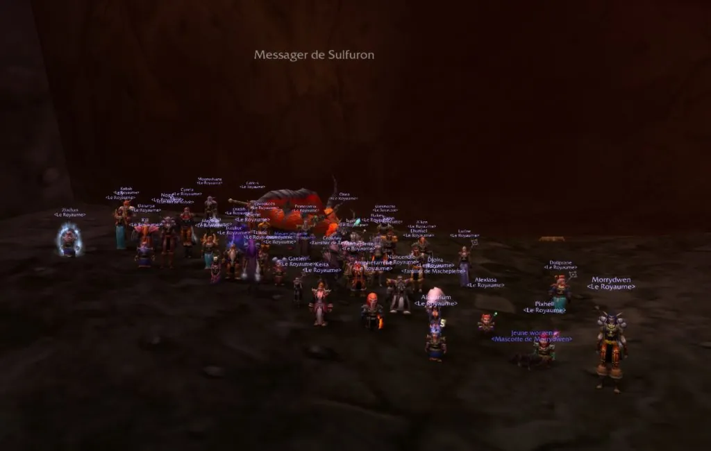 La guilde devant Messager de Sulfuron vaincu